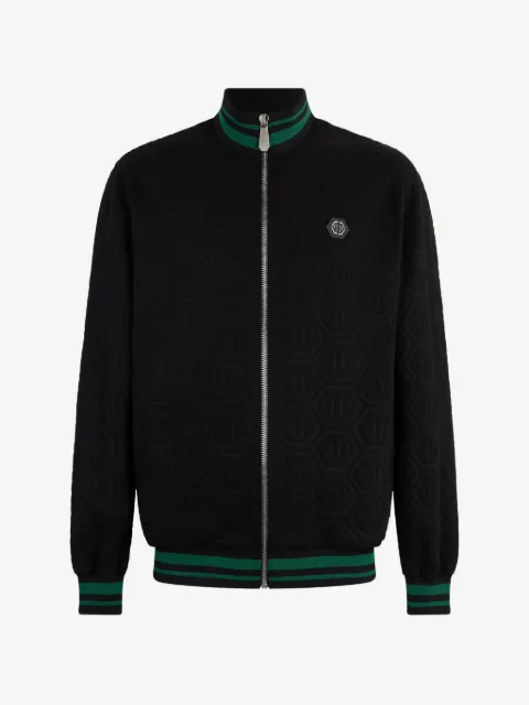 Philipp Plein Sweatshirtjacke mit Jacquard-Monogramm