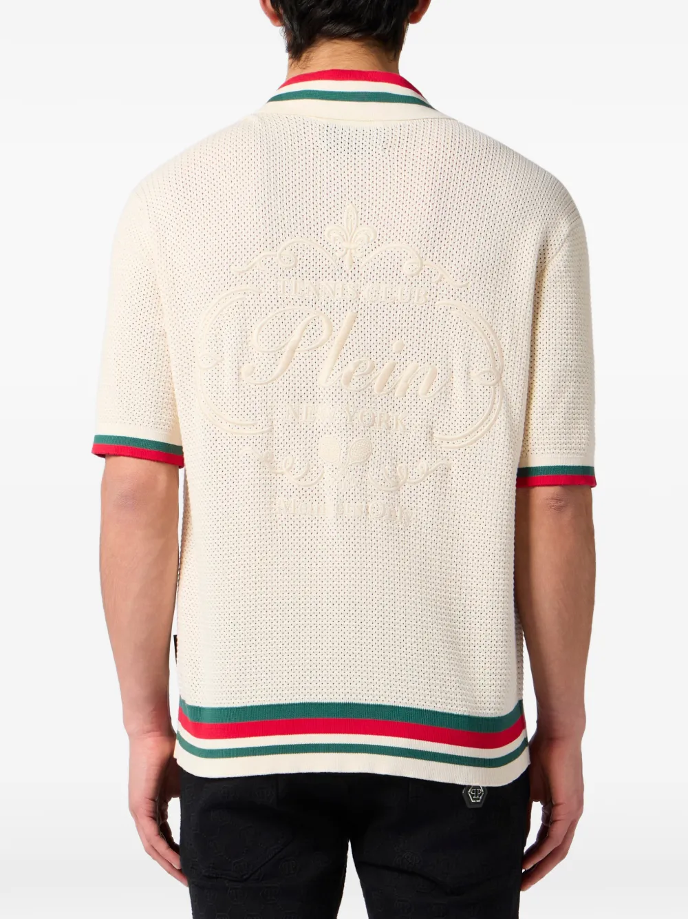 Philipp Plein Gestreept overhemd met knopen Beige