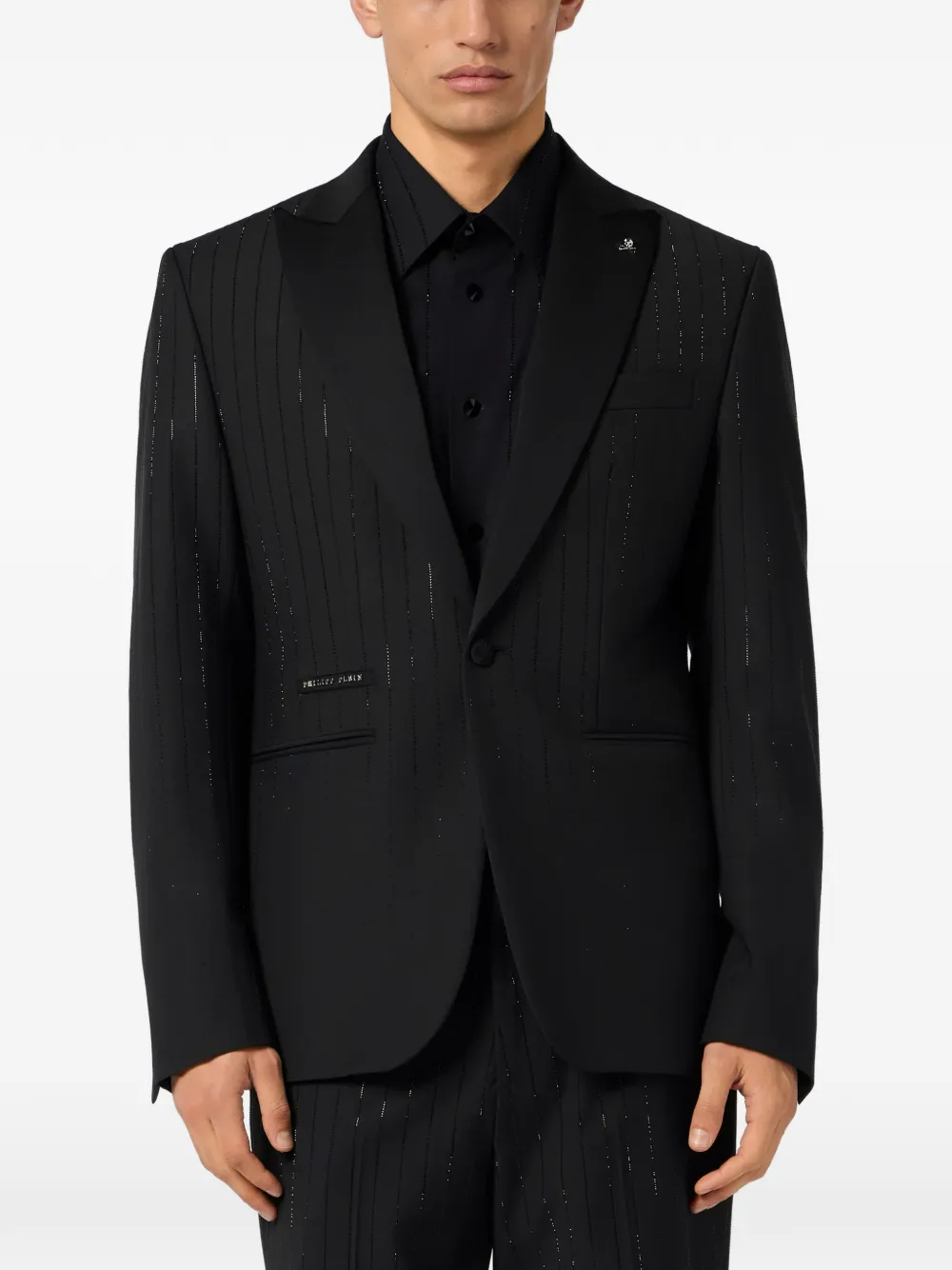 Philipp Plein Blazer met gedegradeerde stenen Zwart