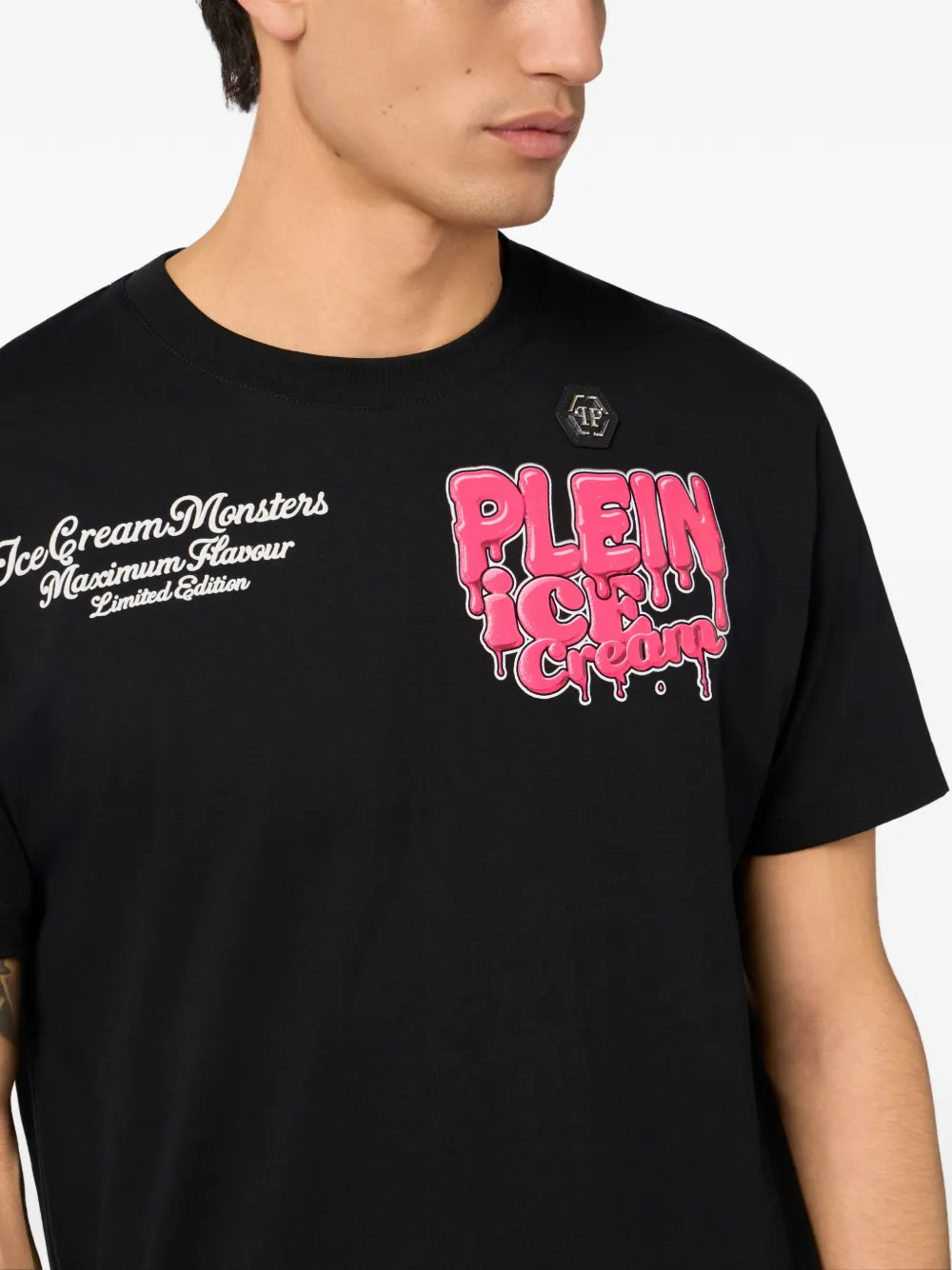 Philipp Plein Gelato Monsters T-shirt met ronde hals Zwart