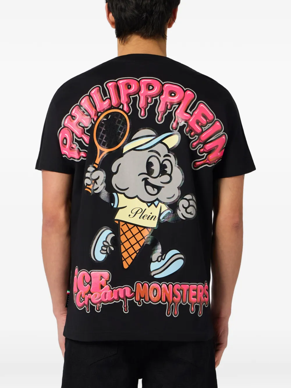 Philipp Plein Gelato Monsters T-shirt met ronde hals Zwart