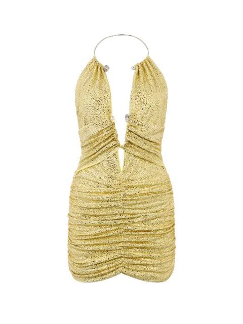 Philipp Plein kort ruchet kjole med dødningehoved