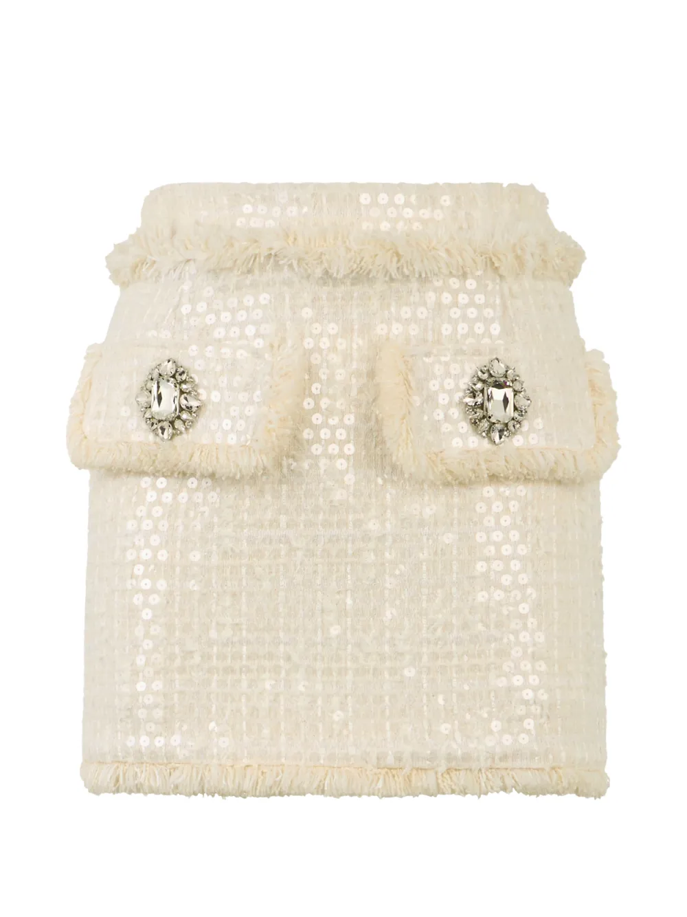 Philipp Plein Minigonna in tweed con paillettes - Toni neutri