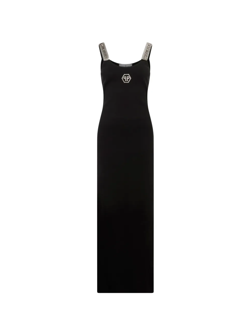 Philipp Plein hexagon-logo maxi dress - Black