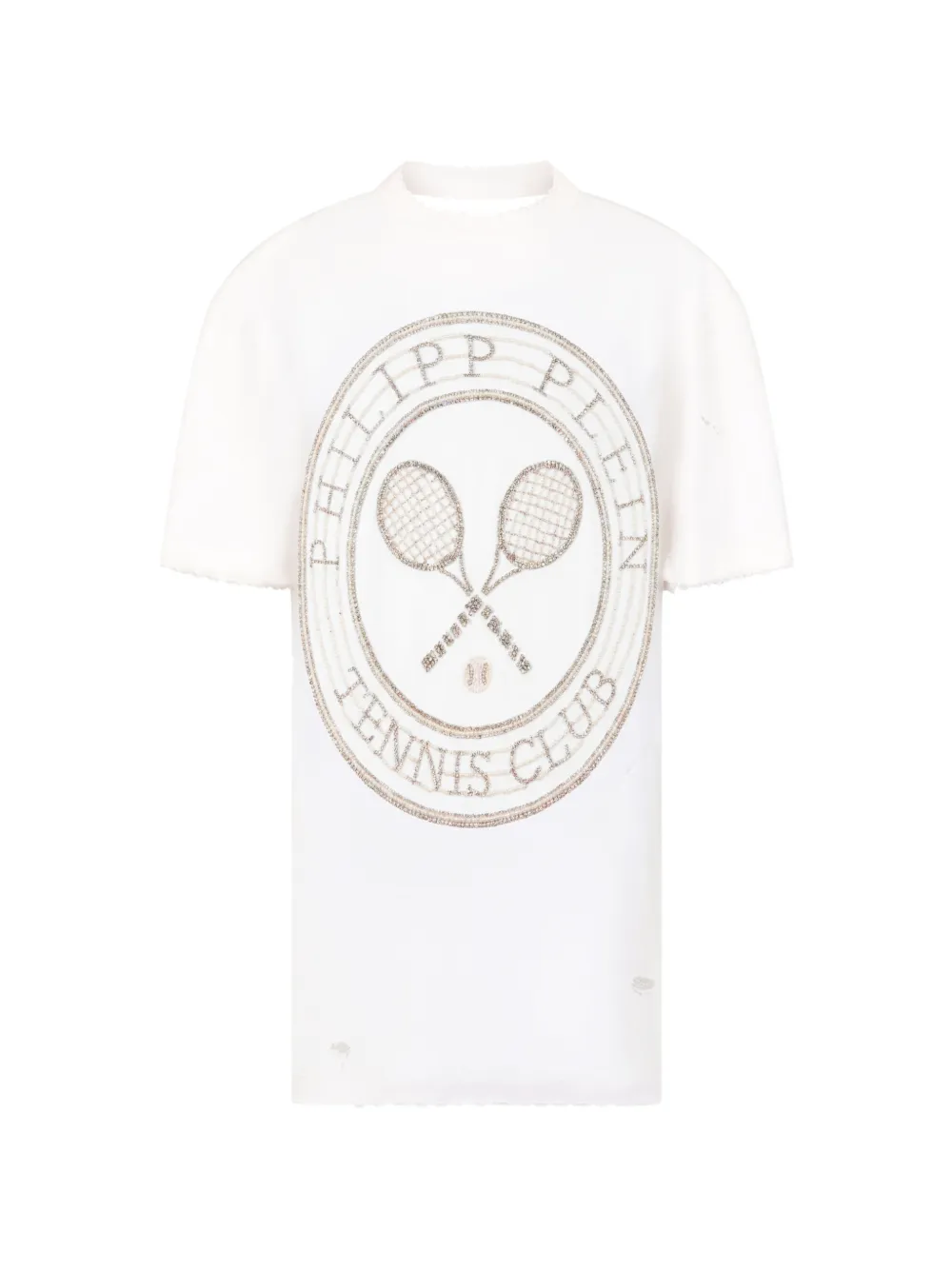 Philipp Plein Tennis Club open-back dress - White