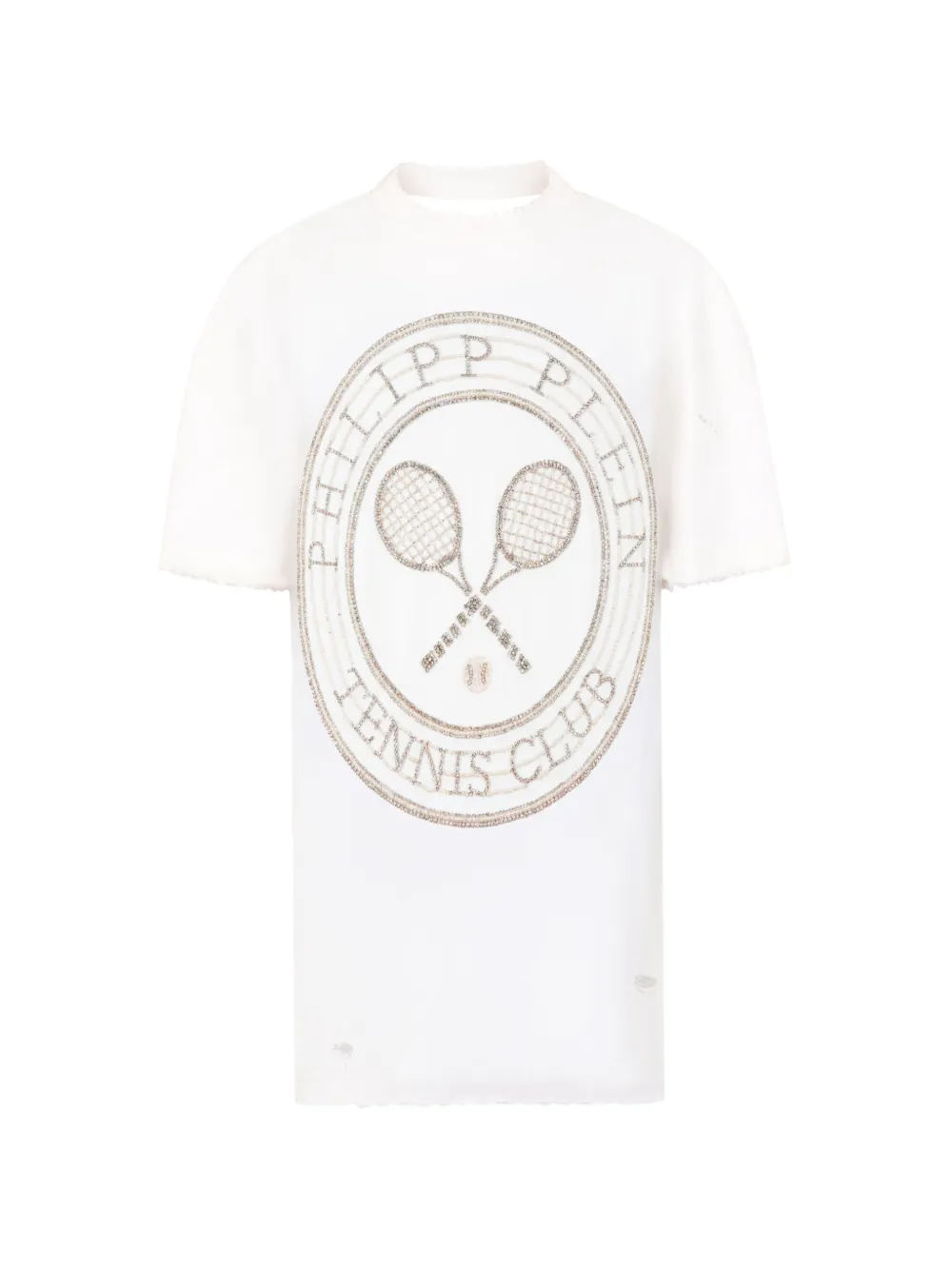 Philipp Plein Tennis Club jurk met open achterkant Wit