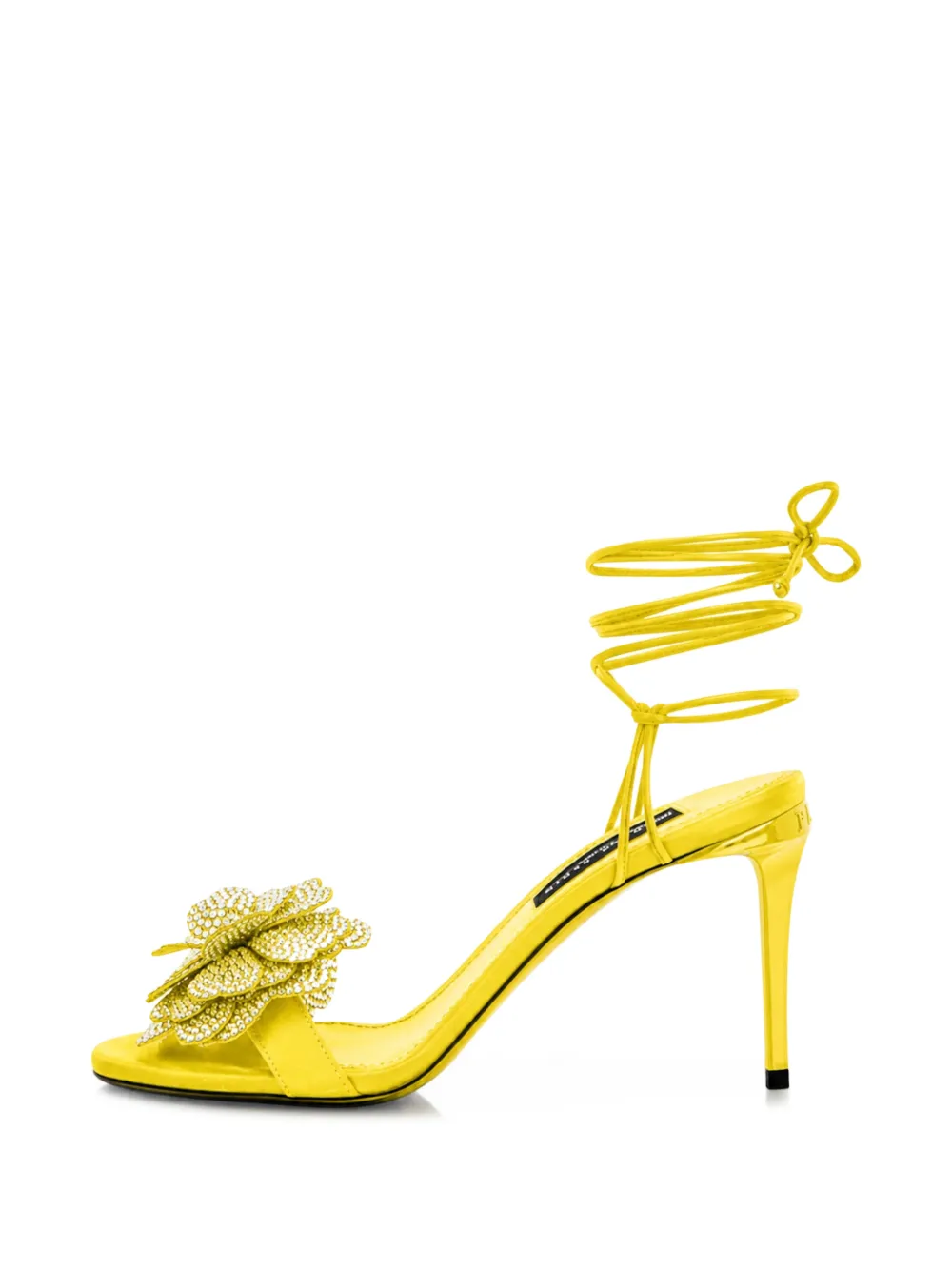 Philipp Plein Sandalen met hoge hak en veters Geel