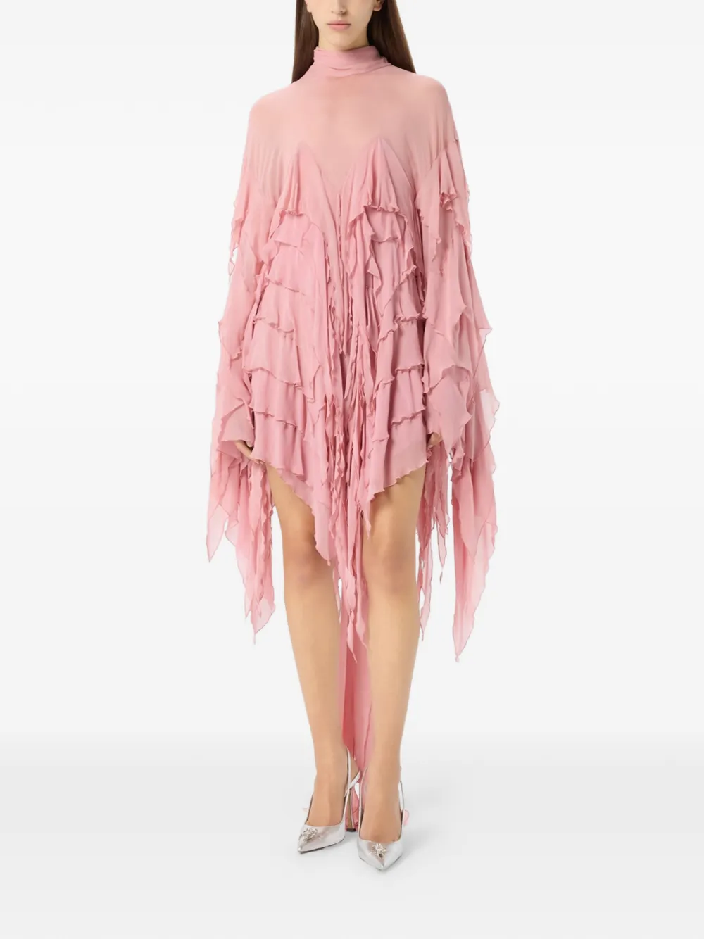  Blumarine Ruffled Mini Dress - Pink 