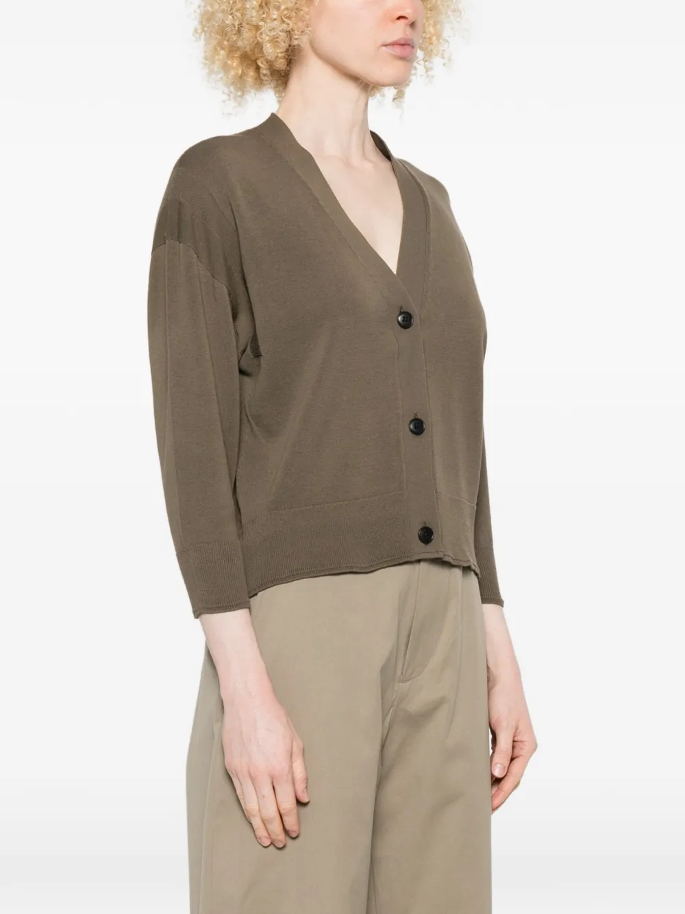  Nicholson & Nicholson Buttoned V-neck Cardigan - Green 