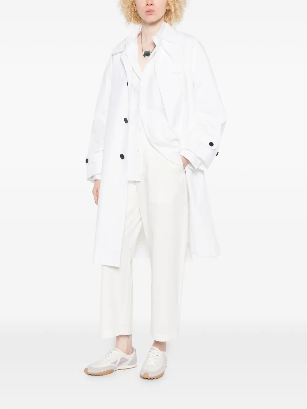  Nicholson & Nicholson Button-fastening Coat - White 