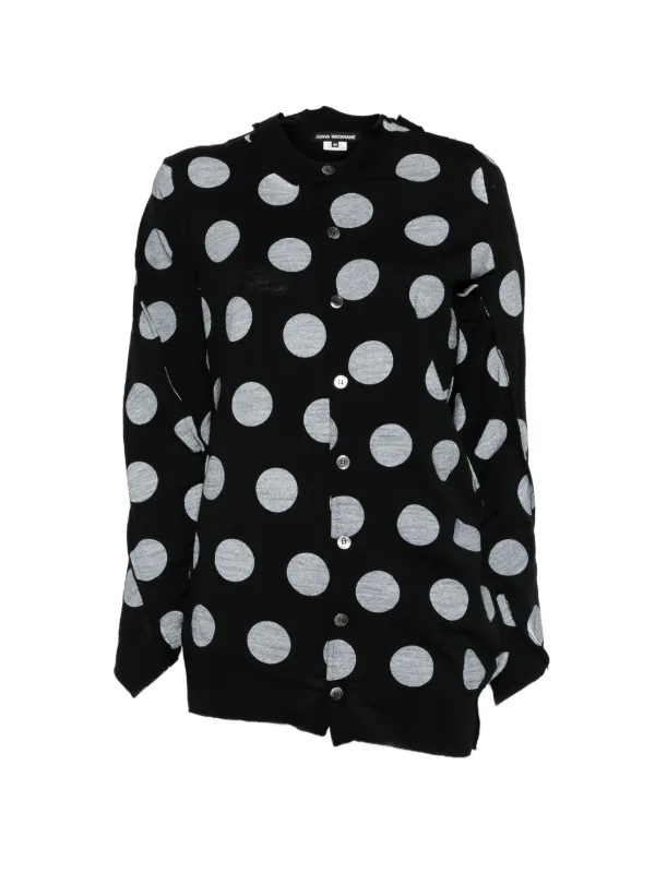 Junya Watanabe Polka Dot Buttoned Cardigan in Black