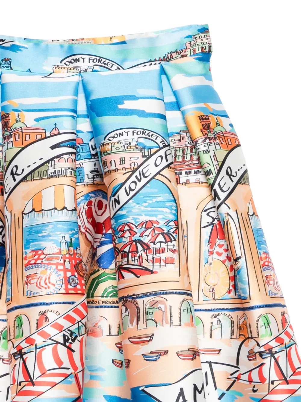  Alessandro Enriquez Beach-print Midi Skirt - Blue 