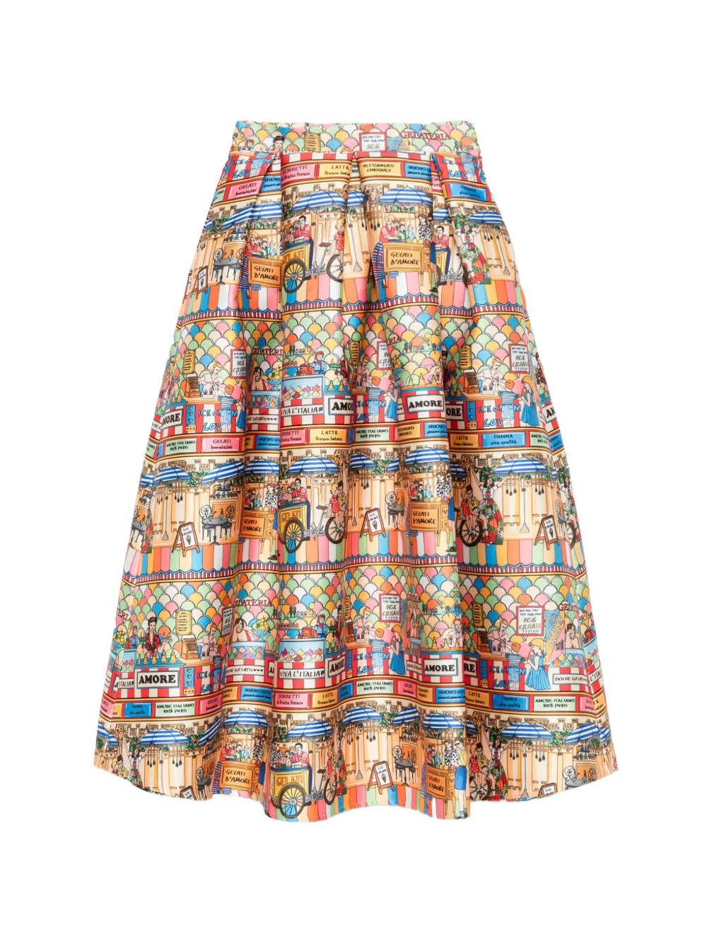 alessandro enriquez A-line midi skirt - Arancione
