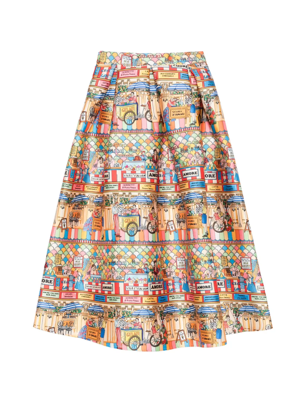  Alessandro Enriquez A-line Midi Skirt - Orange 
