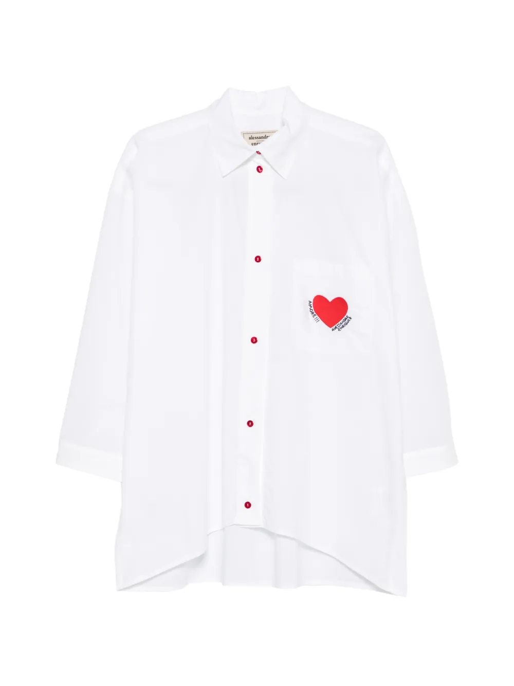 alessandro enriquez heart-embroidered shirt - Bianco