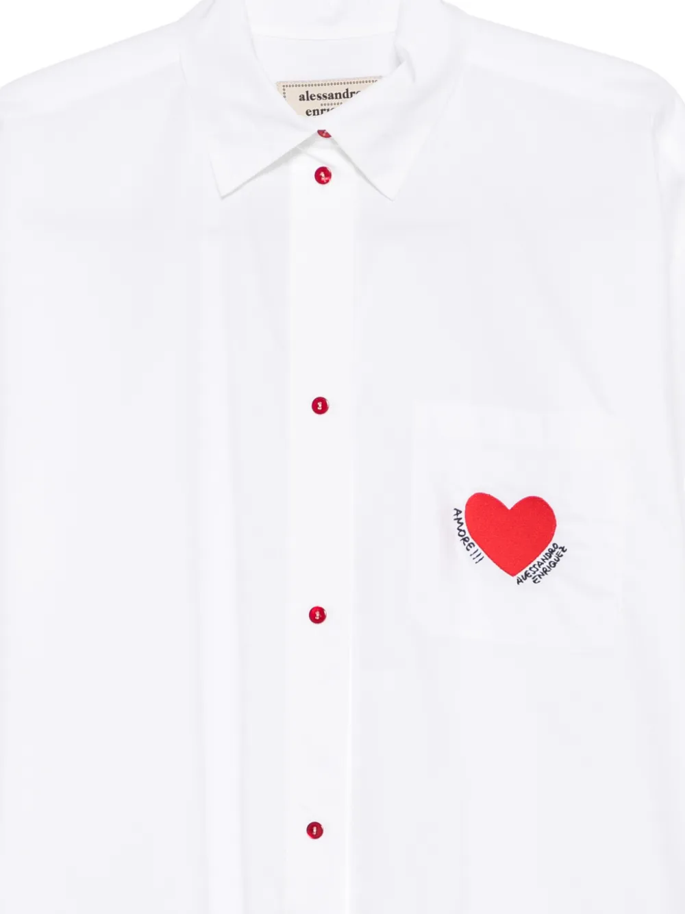 Heart-Embroidered Shirt