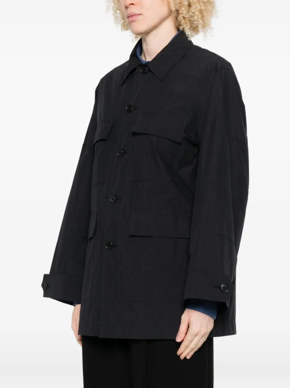  Nicholson & Nicholson Multi-pocket Shirt Jacket - Blue 