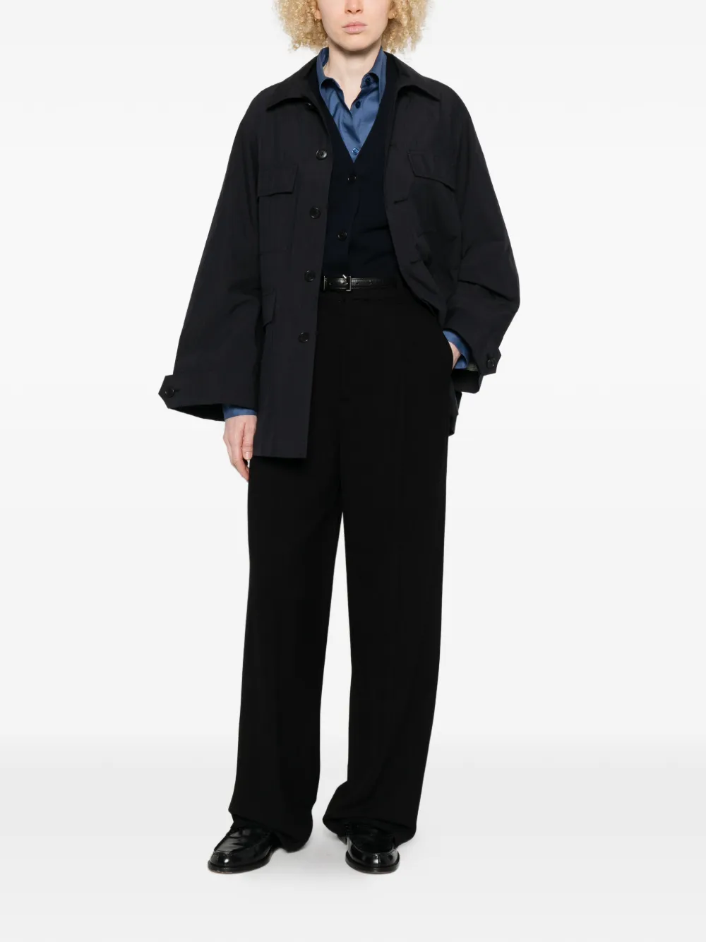  Nicholson & Nicholson Multi-pocket Shirt Jacket - Blue 