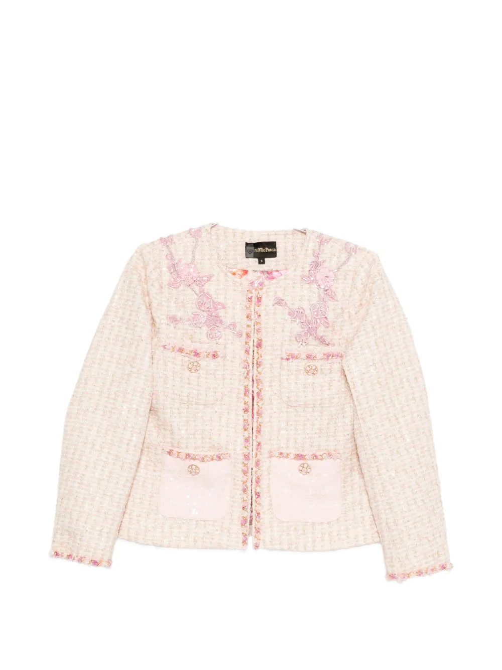 MINIME floral-embroidered pocket jacket - Toni neutri
