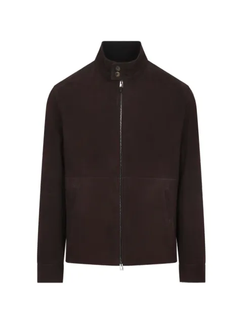Canali button zip lambskin jacket
