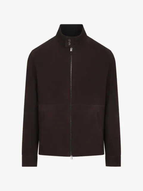 Canali button zip lambskin jacket