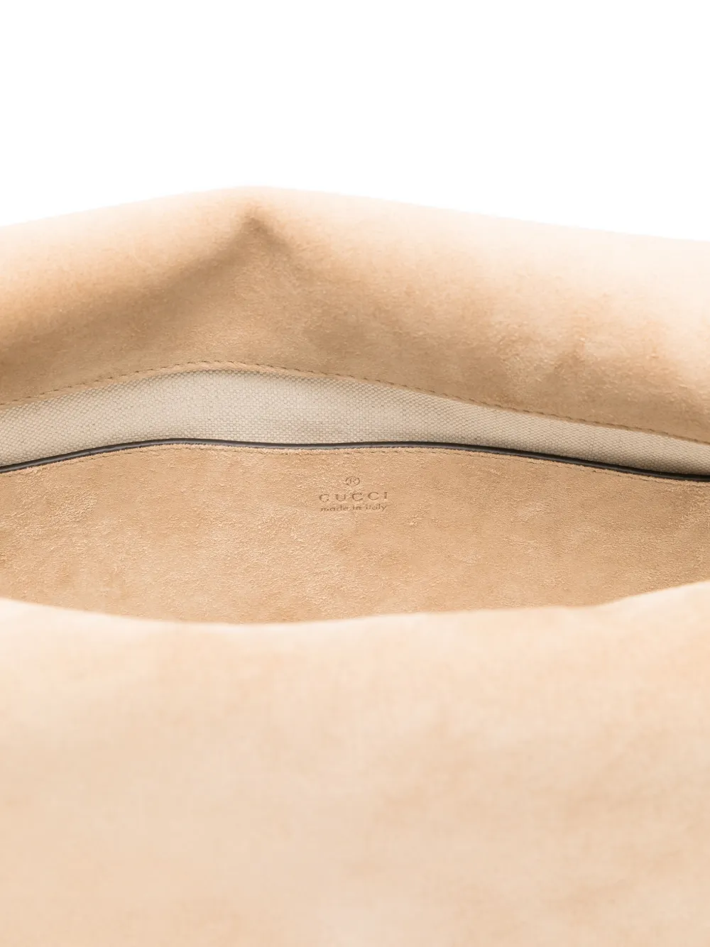 Gucci Grote GG schoudertas met ketting Beige