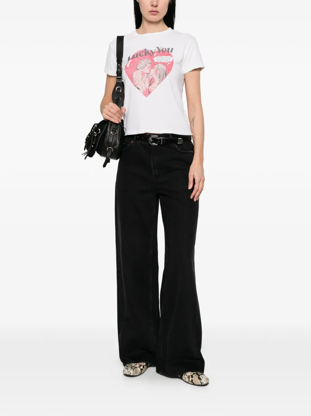  Re/done Lucky You T-shirt - White 