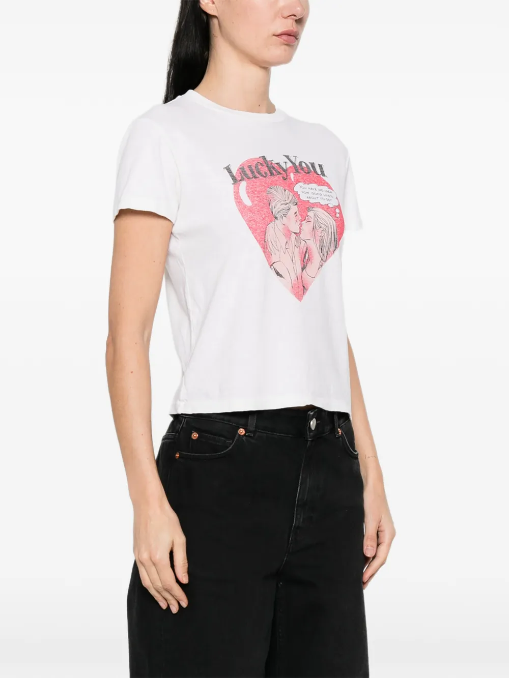  Re/done Lucky You T-shirt - White 