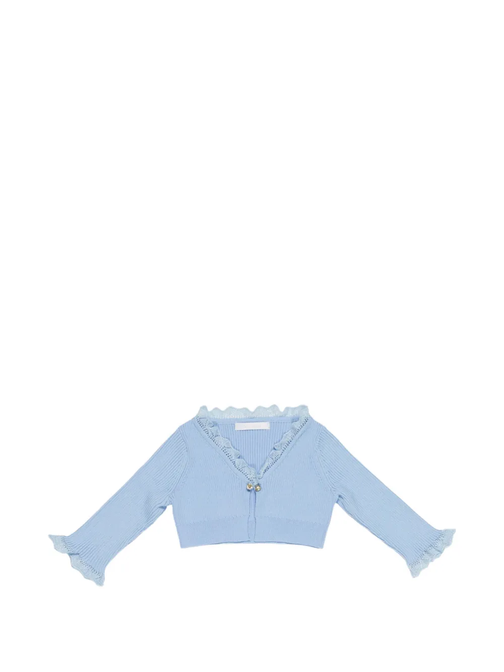 Miss Grant Kids ruffled cardigan - Blu