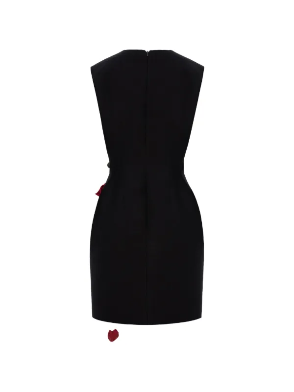 Cristina Savulescu The Coquette floral-appliqué Mini Dress | Black