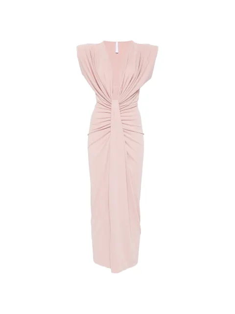 IMPERIAL draped V-neck midi dress