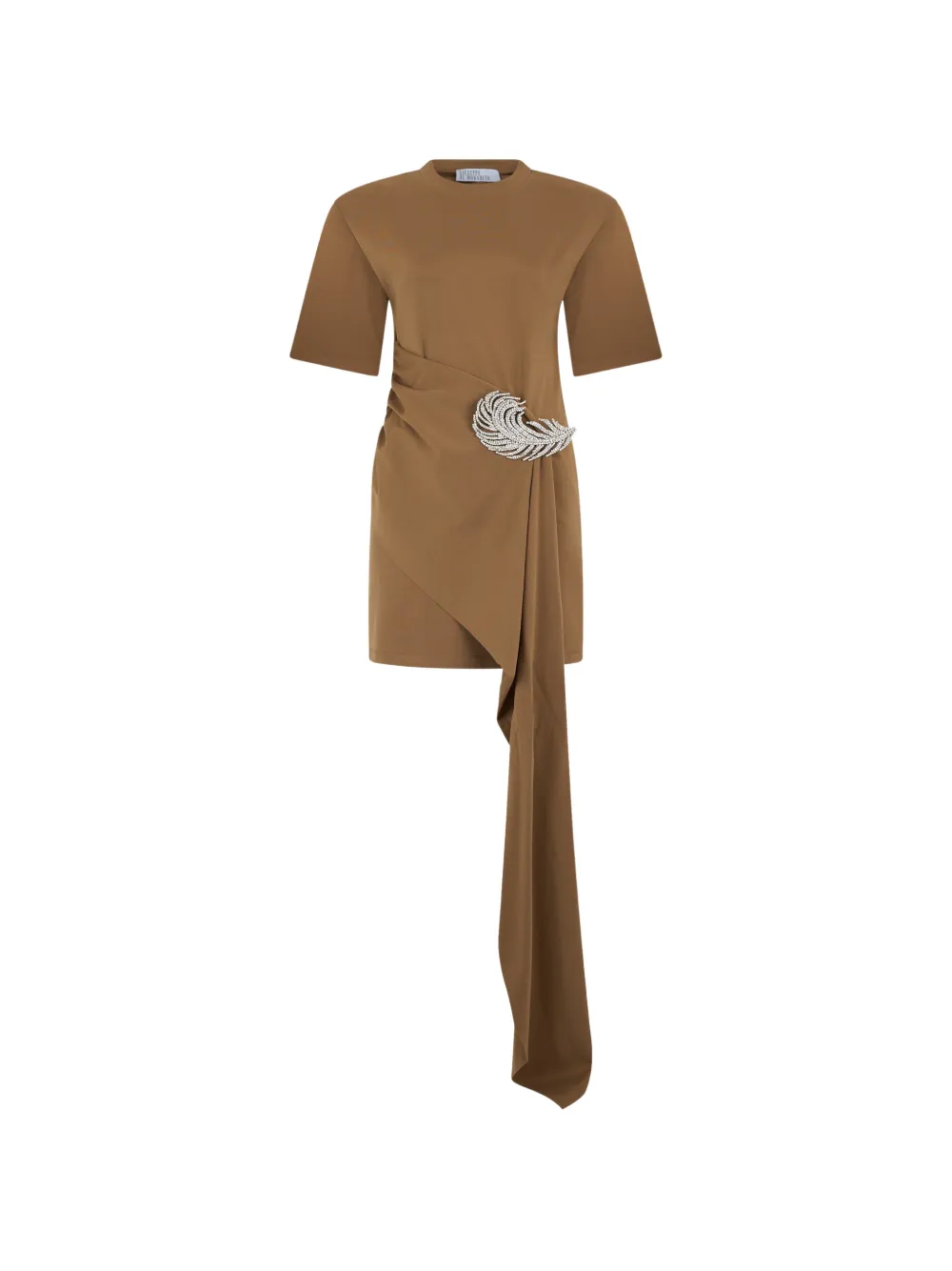 Giuseppe Di Morabito embellished draped mini dress - Marrone