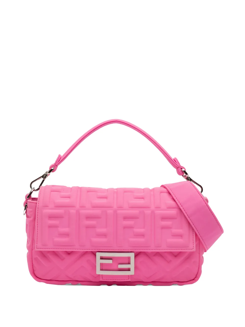 Fendi Pre-Owned 2000-2010 Medium Embossed Lycra Baguette satchel - Rosa