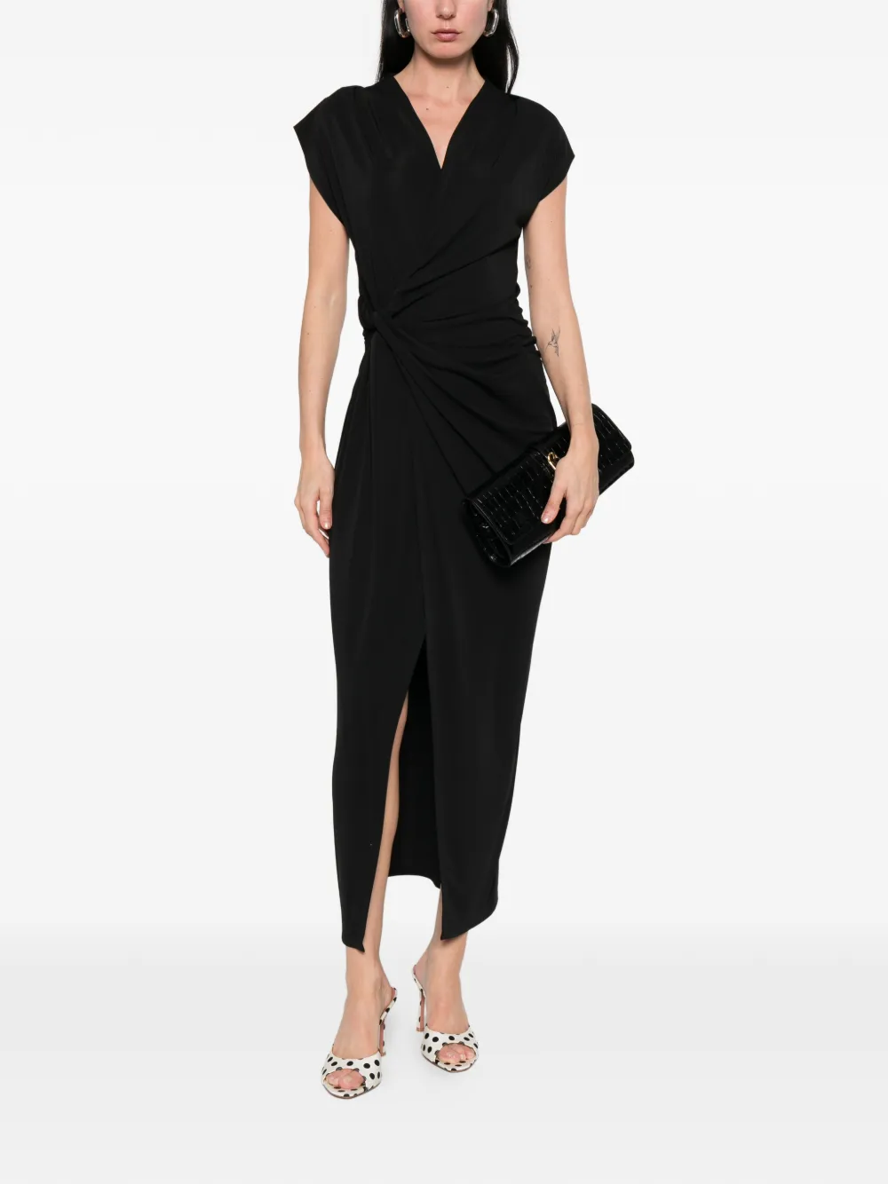  Imperial Knotted Midi Dress - Black 
