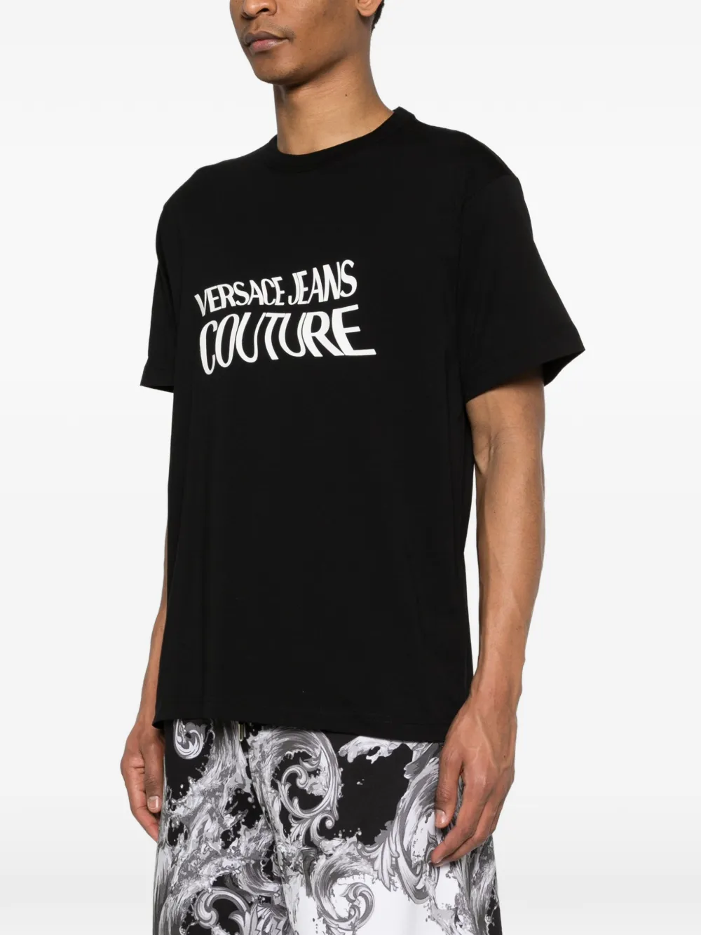 Versace Jeans Couture Logo Liquify T-shirt Zwart