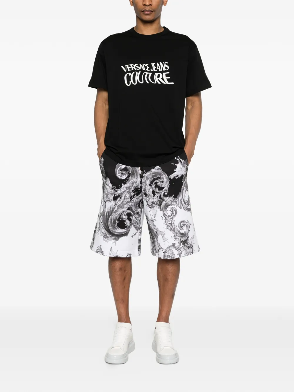 Versace Jeans Couture Logo Liquify T-shirt Zwart