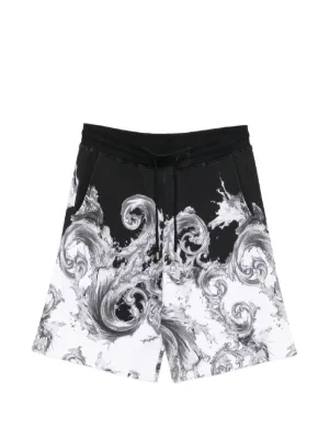 MASU flocky-web Pleated Shorts | Black | FARFETCH