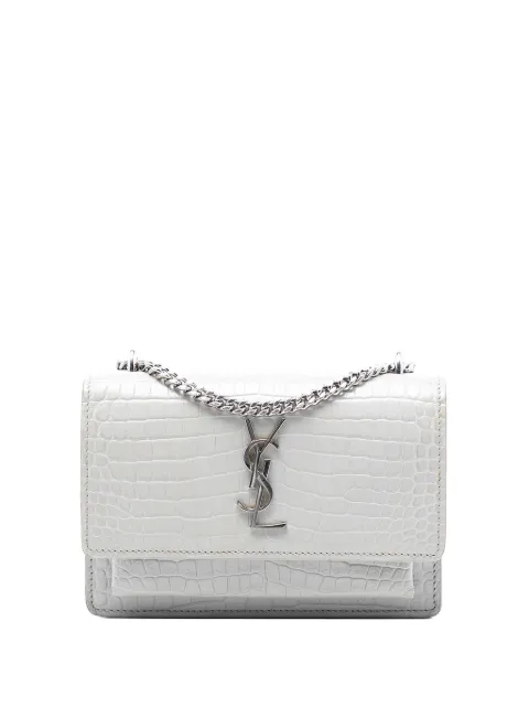 Saint Laurent Pre-Owned 2016-2025 Mini Croc Embossed Leather Monogram Sunset Wallet on Chain crossbody bag