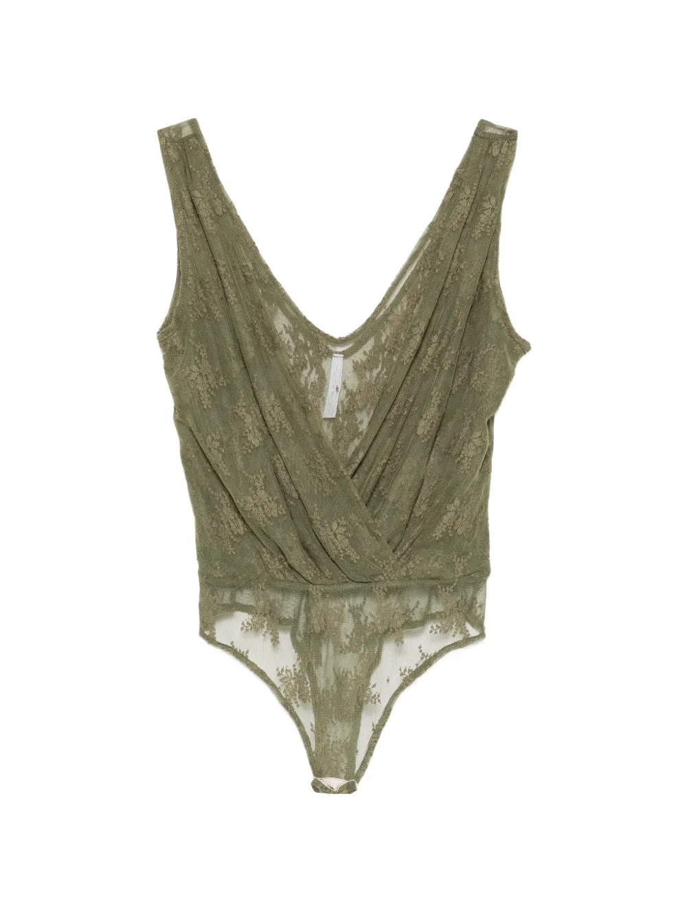 IMPERIAL lace V-neck top - Verde