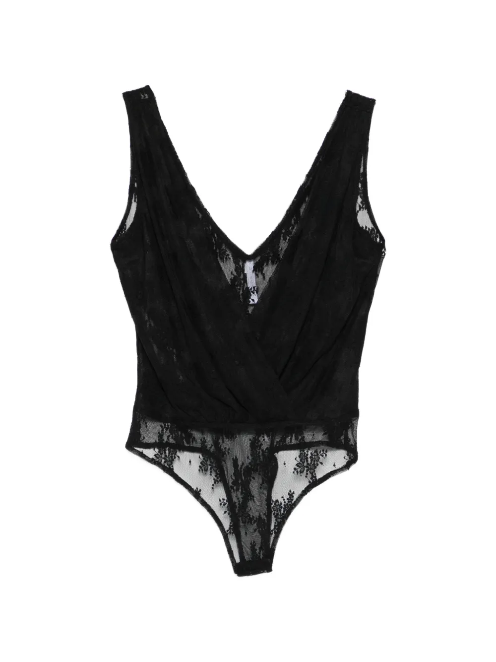 IMPERIAL lace V-neck top - Nero