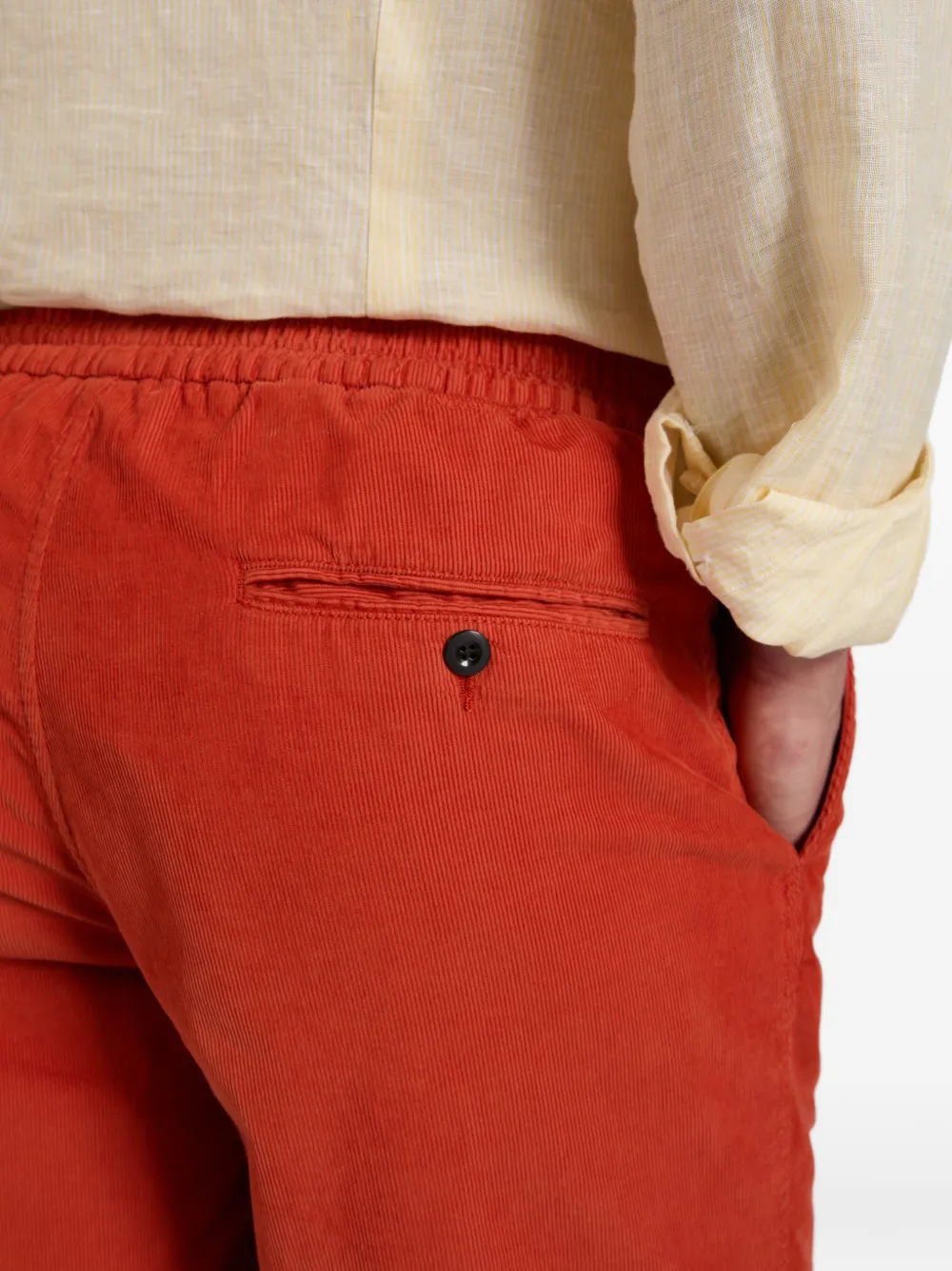 slowear Fluwelen regular-fit shorts met trekkoord Oranje