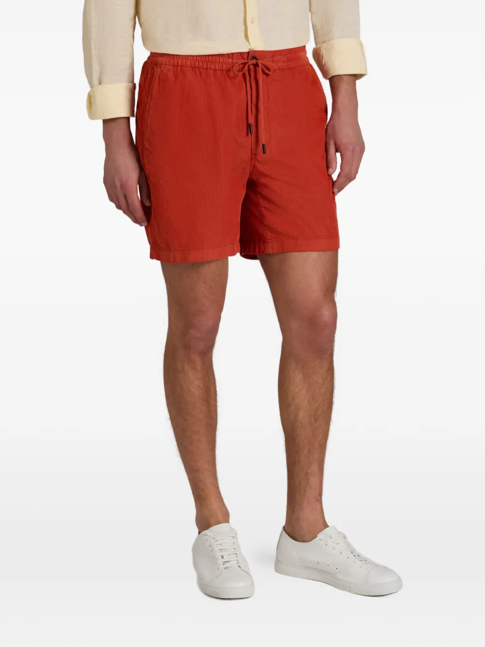 slowear Fluwelen regular-fit shorts met trekkoord Oranje