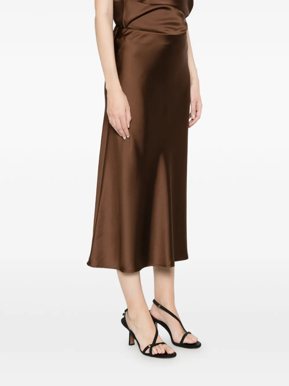  Imperial Falda Midi Elástica - Marrón 
