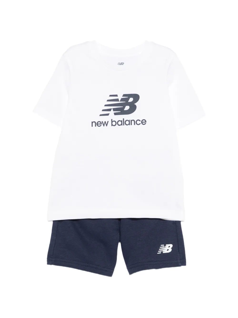 New Balance Kids logo shorts set - White
