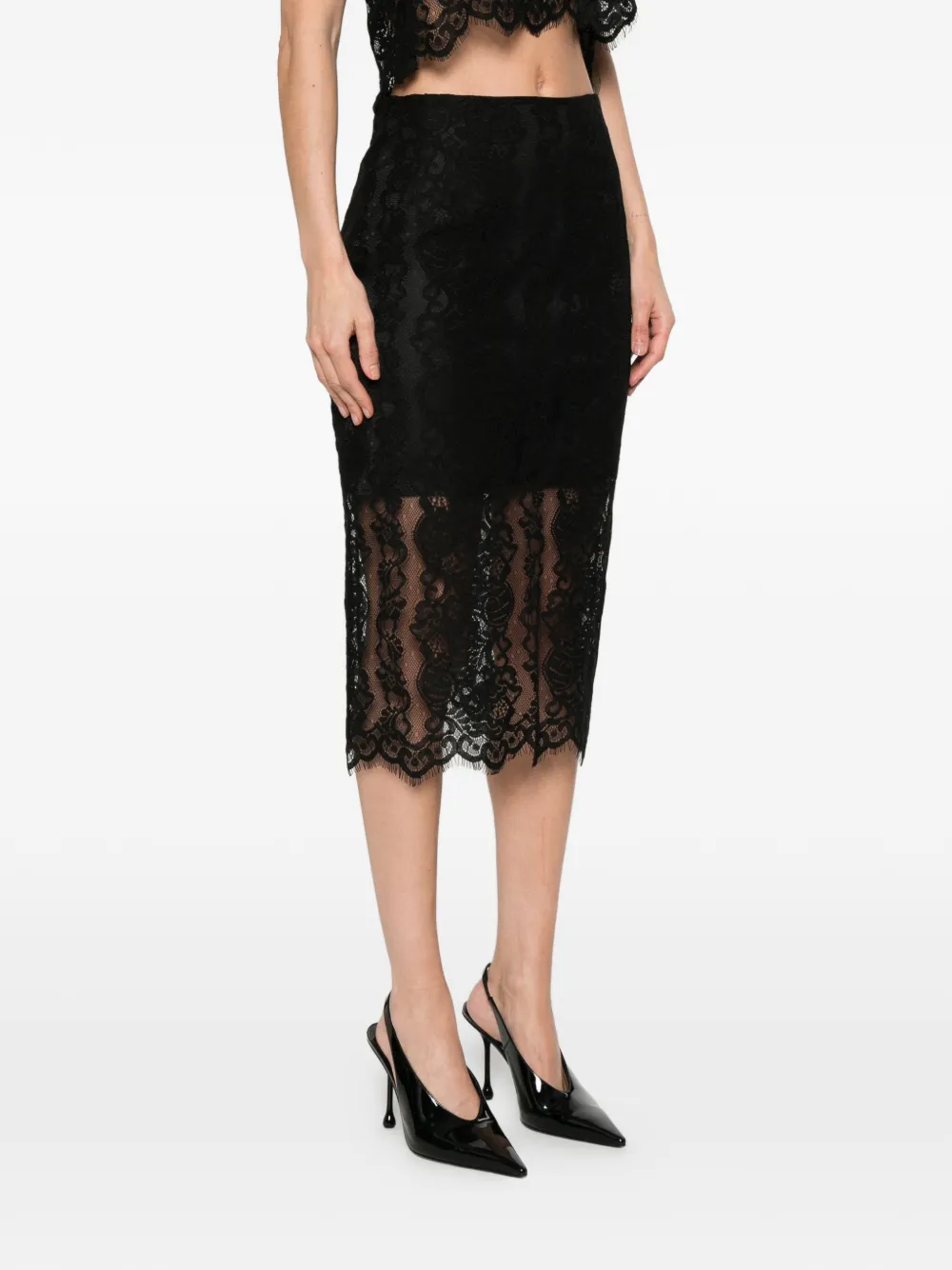 Imperial Lace Midi Skirt - Black 