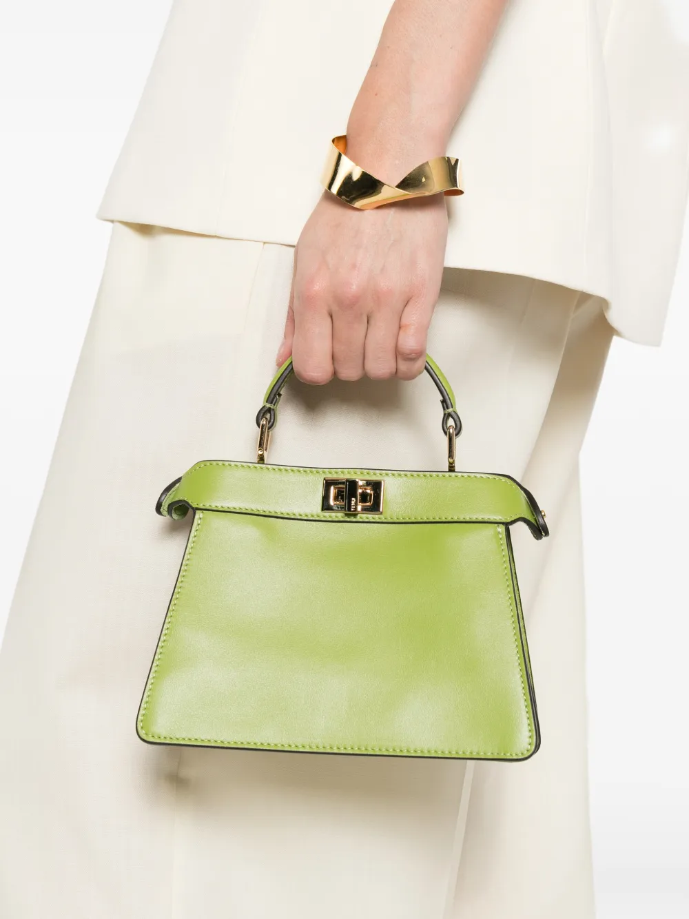 FENDI Kleine Peekaboo ISeeU shopper met slot Groen