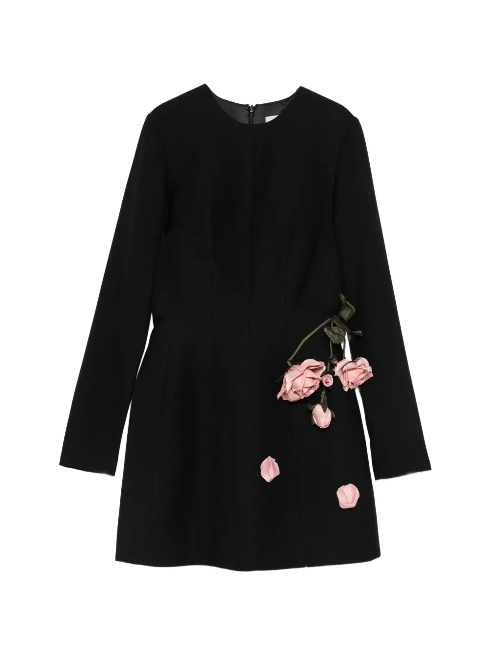 Cristina Savulescu Abito corto The Promised con applicazione a fiori - Nero