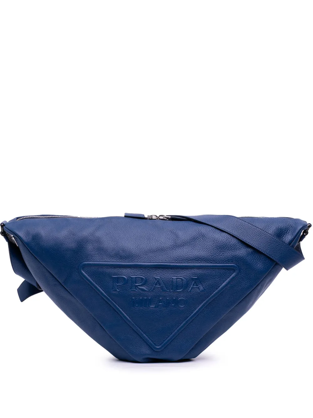 Prada Pre-Owned 2013-2025 Vitello Daino Triangle crossbody bag - Blu