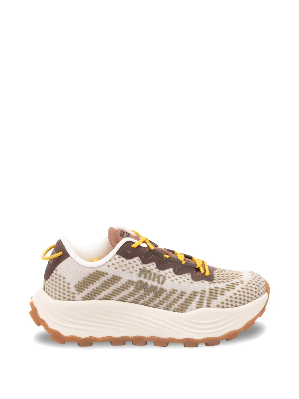 Miu Sneakers met logopatroon Beige