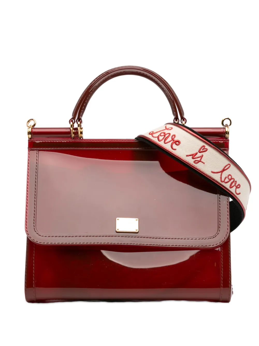 Pre-owned Dolce & Gabbana 2010-2025 Medium Pvc Miss Sicily Satchel In Red